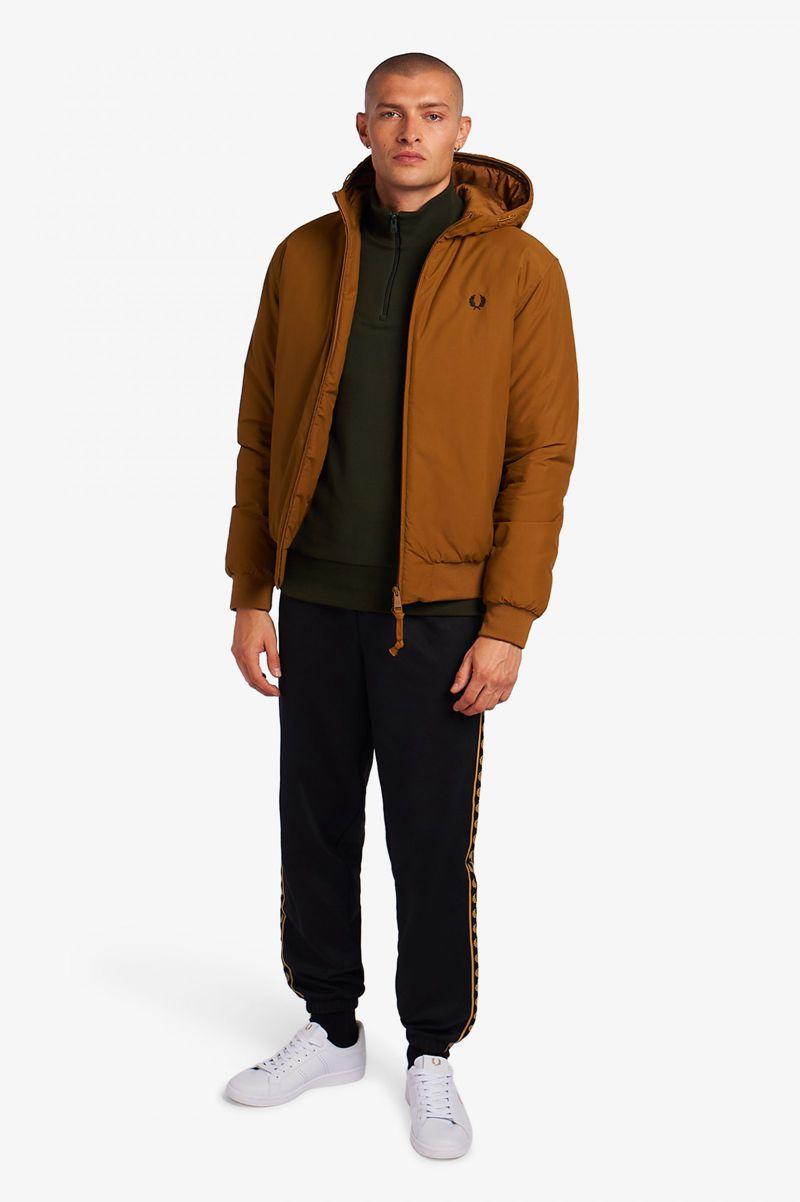 Camel Fred Perry Padded Hooded Brentham Men's Jackets | PH 1220KORI